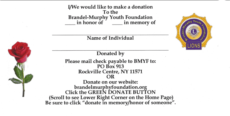 Here is a sample donation card